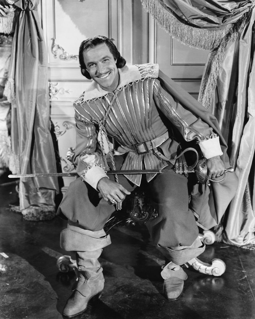 Gene Kelly is pictured as D'Artagnan in the 1948 movie 