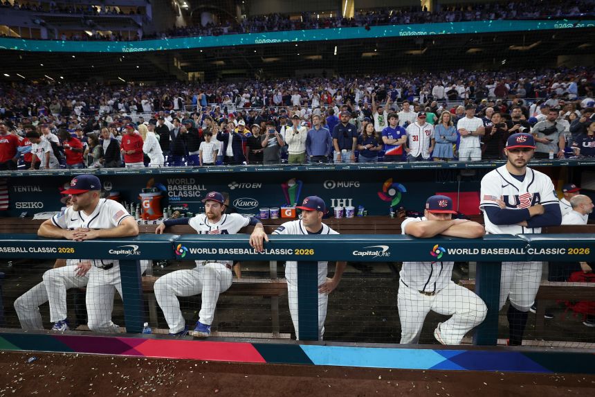 Members of Team United States react after being defeated 3-2 against against Team Venezuela.