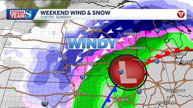 a ﻿strong system will bring 50+mph winds and rain to snow and ice back over the state sunday into monday morning.
