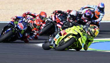 Fabio di Giannantonio leads, 2026 Brazilian MotoGP.