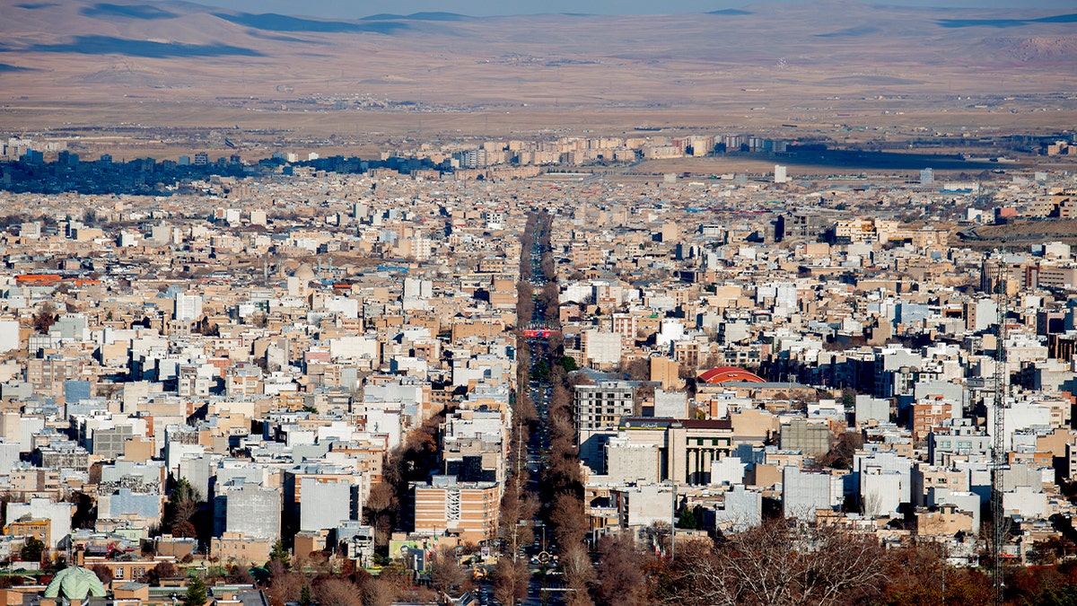 aerial view of Hamadan filled with buildings