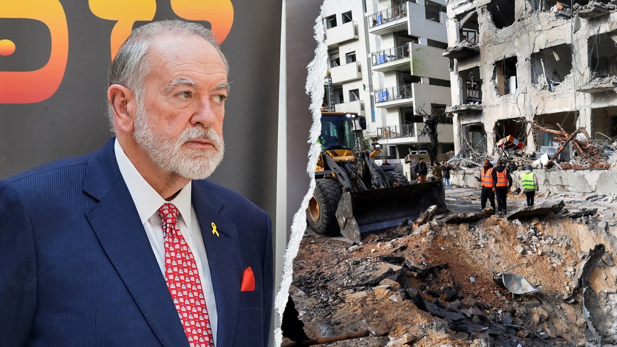 U.S. Ambassador to Israel Mike Huckabee and damage in Israel following Iranian strike