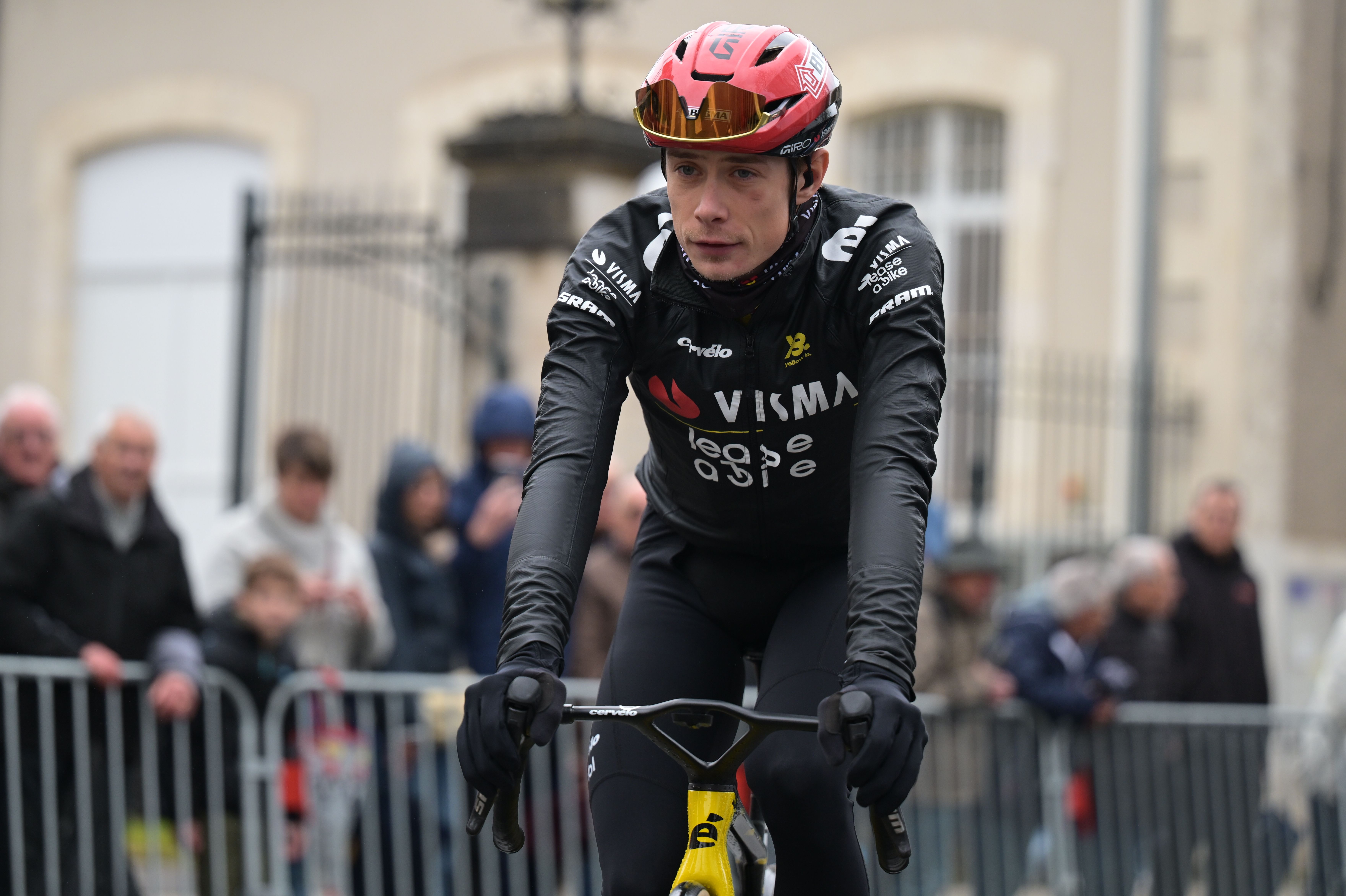 Mandatory Credit: Photo by David Pintens/Belga/Shutterstock (16750574w)
Danish Jonas Vingegaard of Team Visma-Lease a Bike pictured before the start of the fourth stage of 84th edition of the Paris-Nice cycling race, a race from Bourges to Uchon (195 km), on Wednesday 11 March 2026.
France Cycling Paris-Nice Stage Four, Bourges, France - 11 Mar 2026