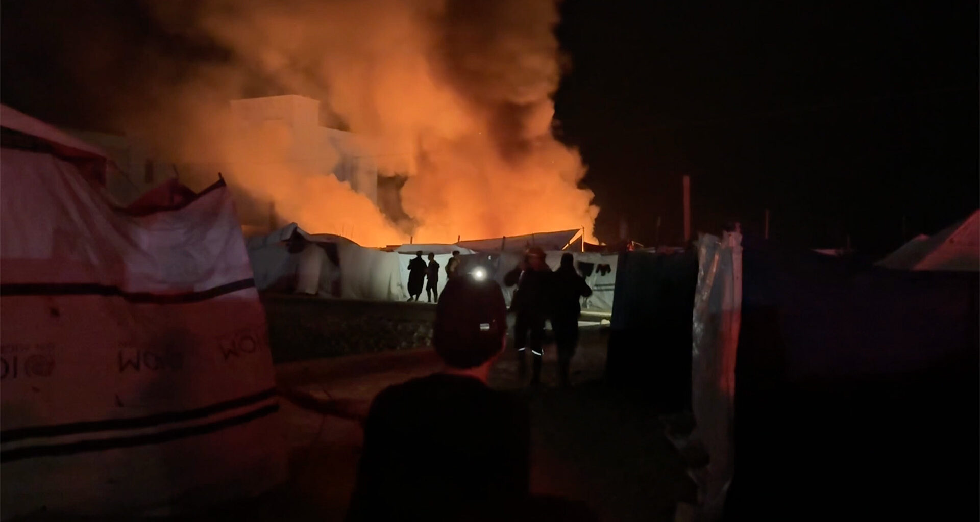 Fire erupts at Gaza camp after Israeli attack hits tents | Israel-Palestine conflict