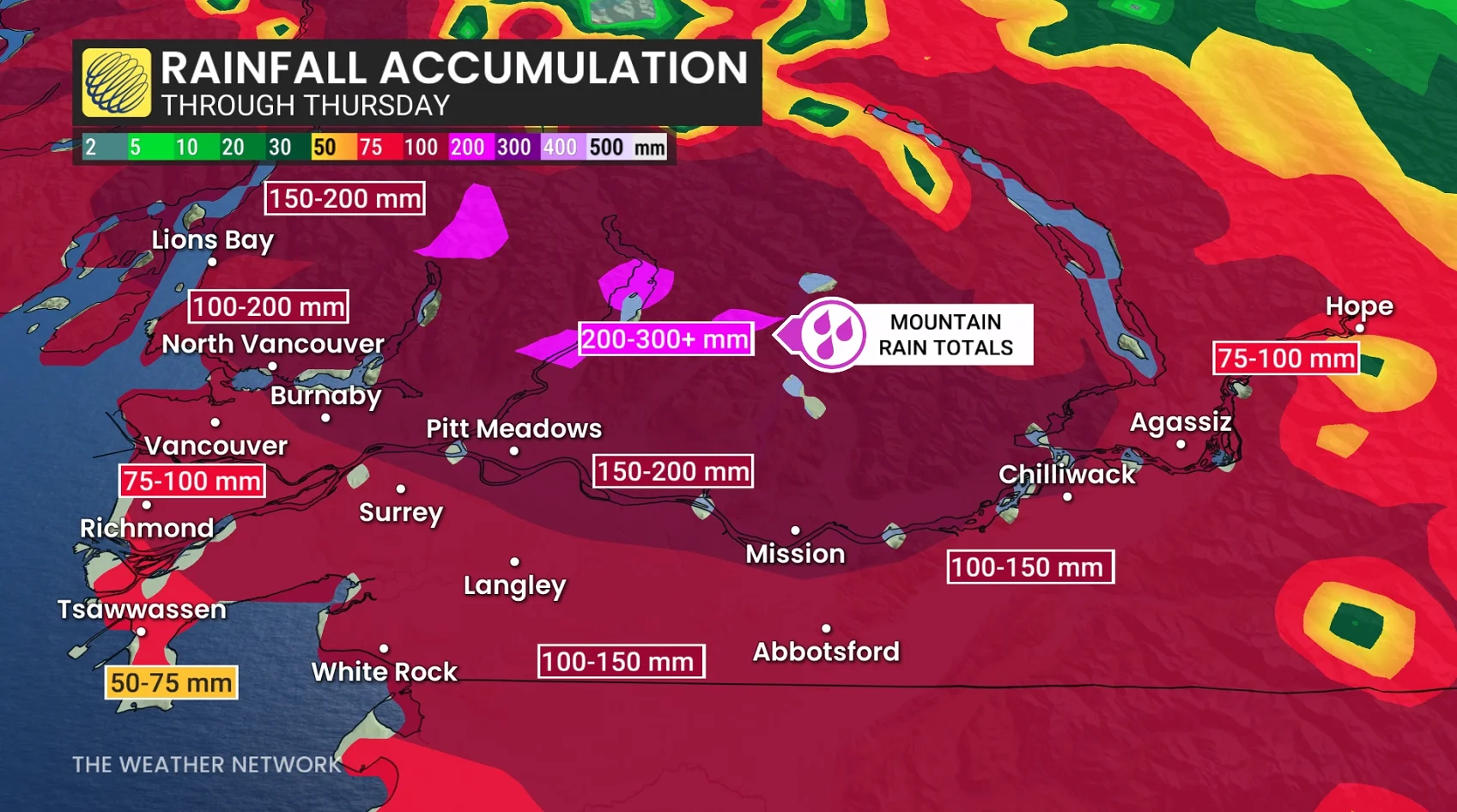 B.C. Lower Mainland rainfall this week