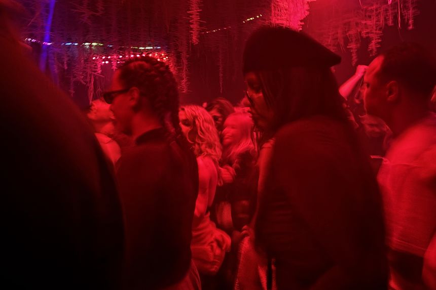 Clubbers dance at an event held at Closer, a nightclub in Kyiv, on February 21 in celebration of a Slavic festival which marks the start of spring.