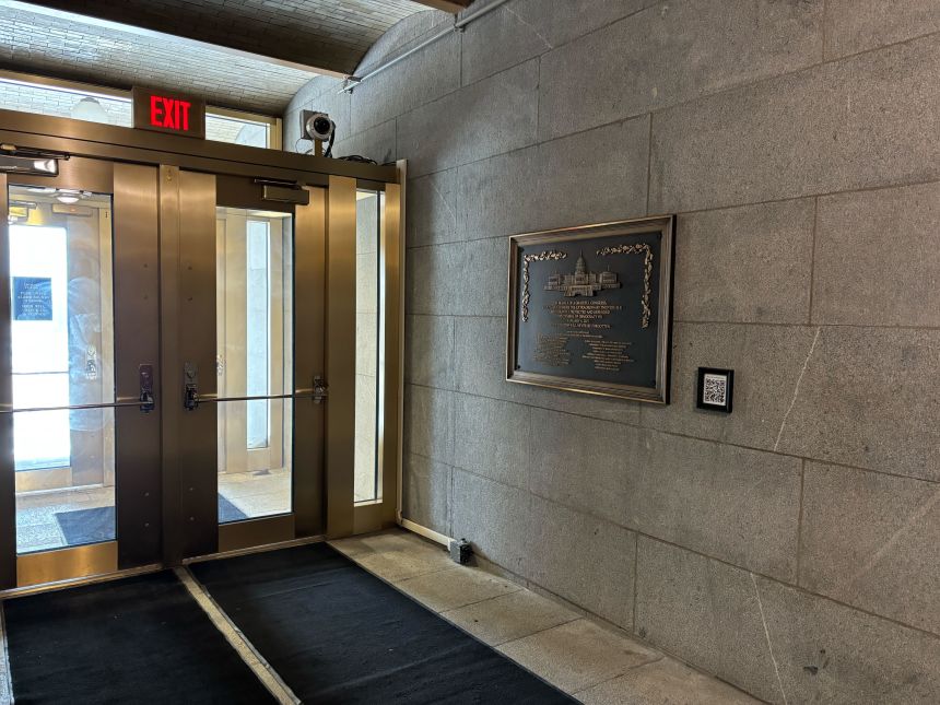 The January 6th, 2021, memorial plaque was installed at the West Entrance of the US Capitol.