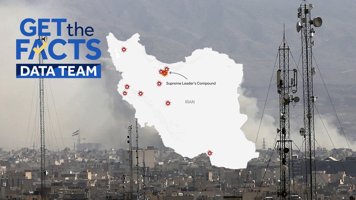 Operation Epic Fury strike locations in Iran