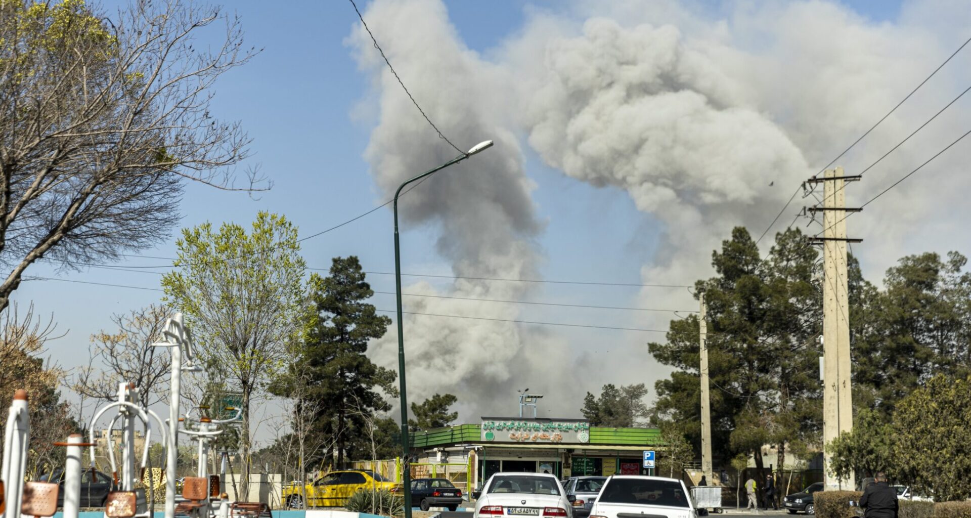 Plumes of smoke rise following an explosion on March 5, 2026 in Tehran, Iran.(Photo by Majid Saeedi/Getty Images)