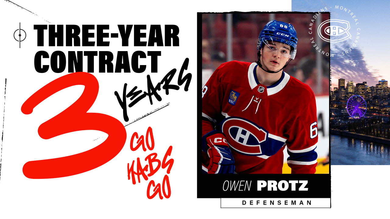 Three-year, entry-level contract for Owen Protz