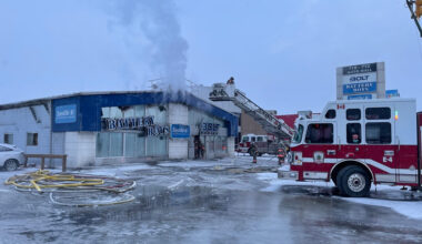 Saskatoon Fire Department at Battery Boys/Bolt Mobile on Circle Drive.