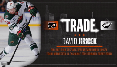 Flyers Acquire Defenseman David Jiricek from Minnesota in Exchange for Bobby Brink