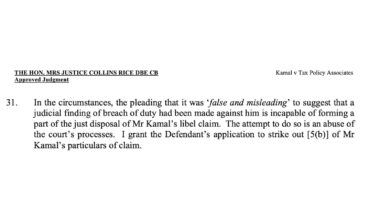 £8m libel claim struck out