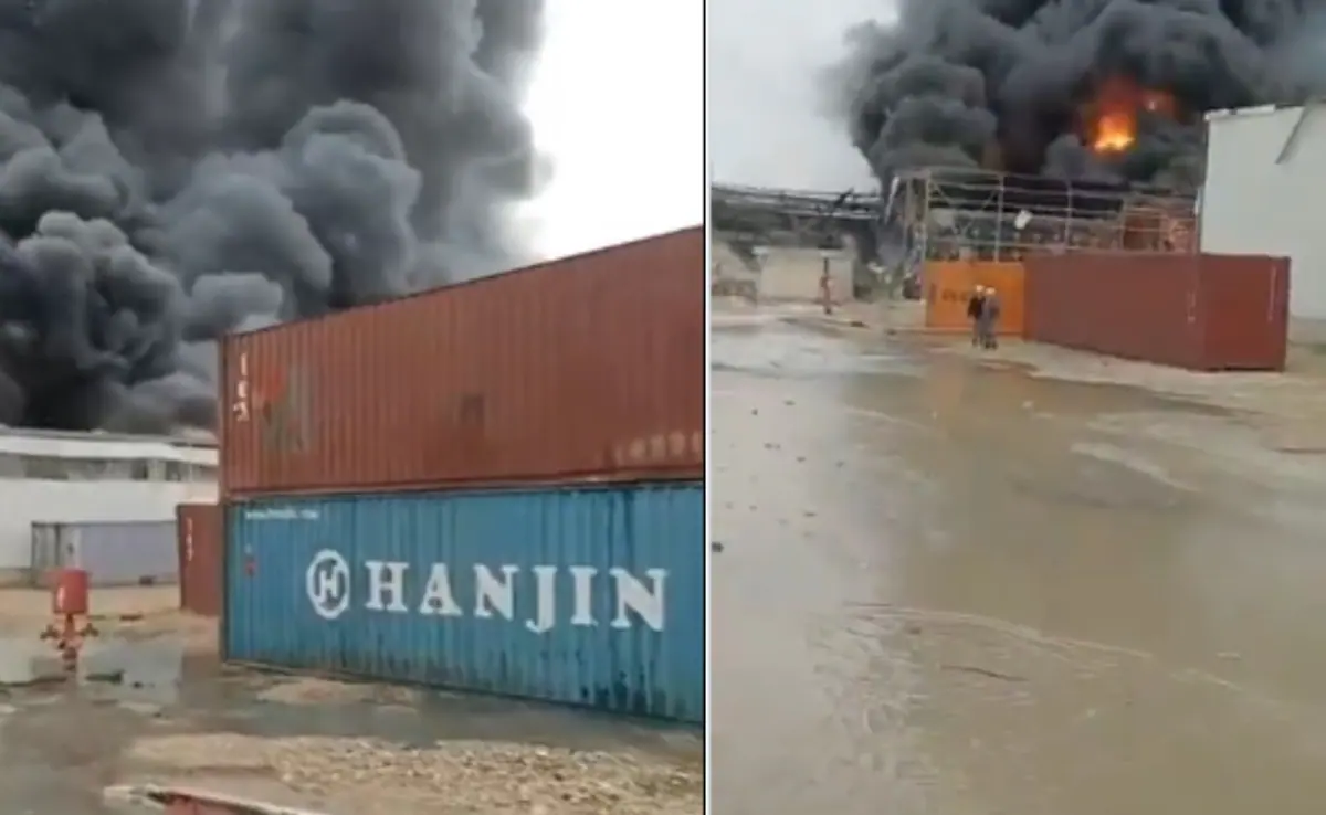 Fire Rages As Shrapnel From Iran Missile Hits Industrial Facility In Israel