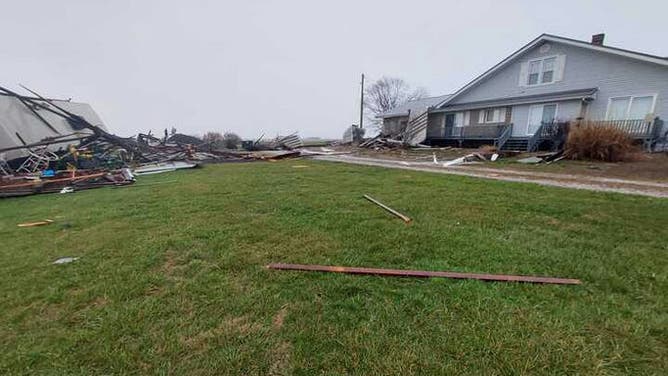 Storm damage in Kinmundy, IL, March 7