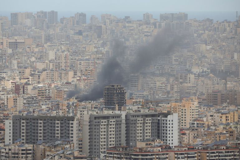 Smoke rises from Beirut's southern suburbs following an Israeli strike, amid escalating hostilities between Israel and Hezbollah, as the U.S.-Israel conflict with Iran continues, Lebanon, March 30, 2026. REUTERS/Adnan Abidi TPX IMAGES OF THE DAY