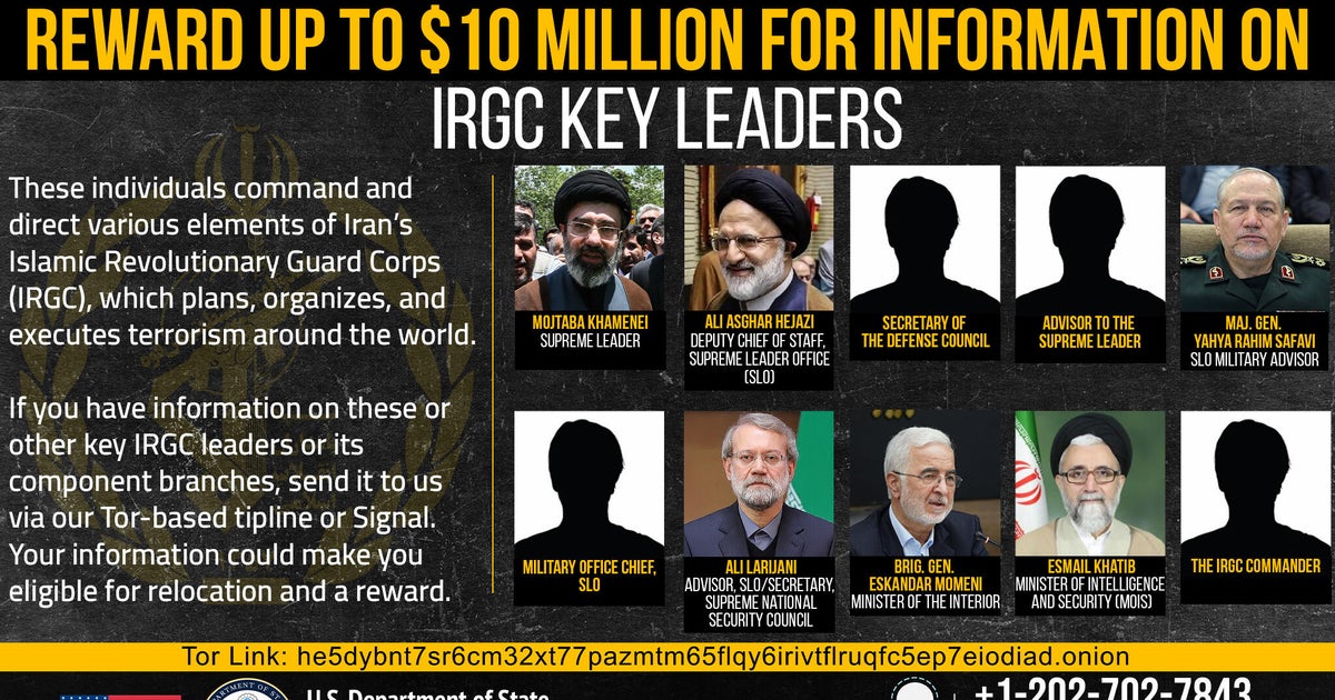 U.S. offers $10 million reward, chance to relocate for information on Iran's leaders: "Send us a tip"