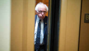 Sen. Bernie Sanders, I-Vt., is seen in the Capitol during votes on March 10.