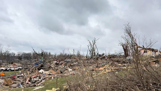 Widespread tornado damage in Union City, MI, March 7.
