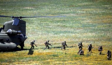 UK soldiers taking part in a NATO allied troops training exercise in North Macedonia. File pic: Reuters