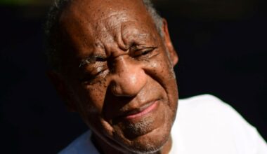 Bill Cosby outside his home in 2021 after Pennsylvania's highest court overturned a sexual assault conviction. File pic: Reuters