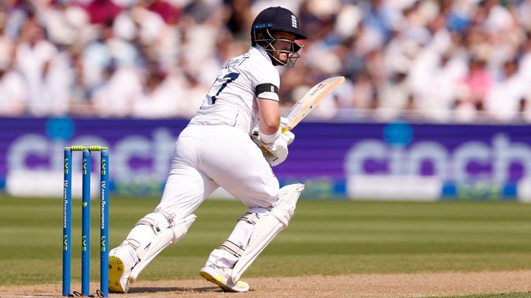 Ben Duckett in action on day one of the first Ashes Test at Edgbaston in Birmingham in 2023. Pic: Reuters
