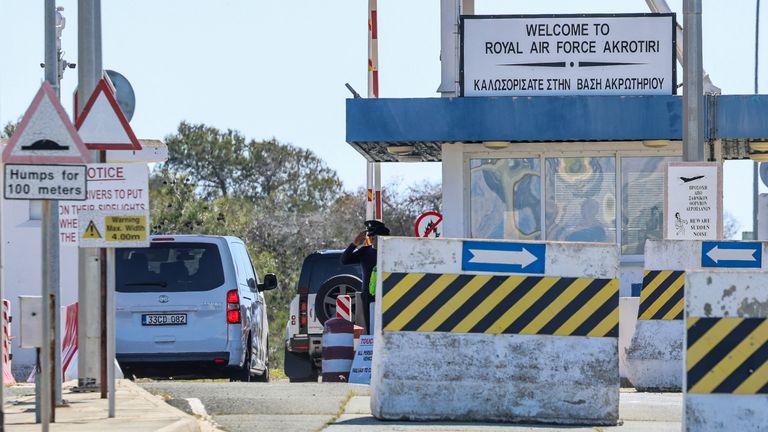 Vehicles that are part of a convoy carrying British Defence Secretary John Healey. Pic: Reuters