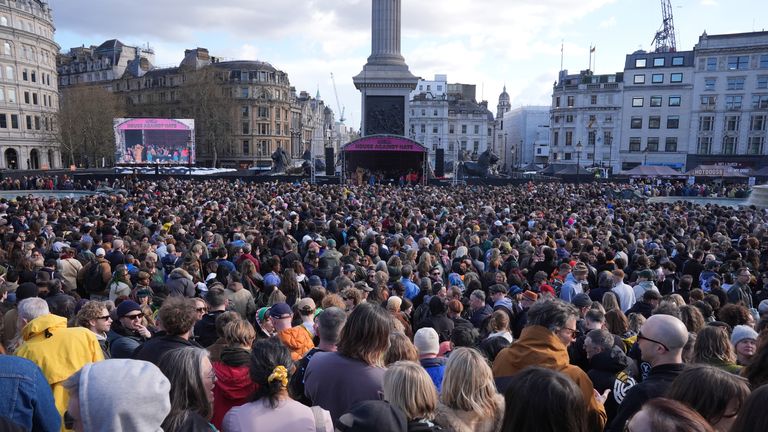 The Together Alliance rally in Trafalgar Square. Pic: PA