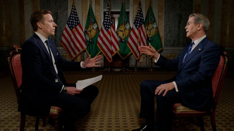 Sky News' Wilfred Frost and Scott Bessent