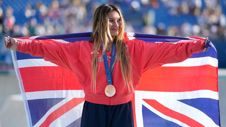 Brown took the gold in park skateboarding at the 2024 Paris Games. Pic: AP