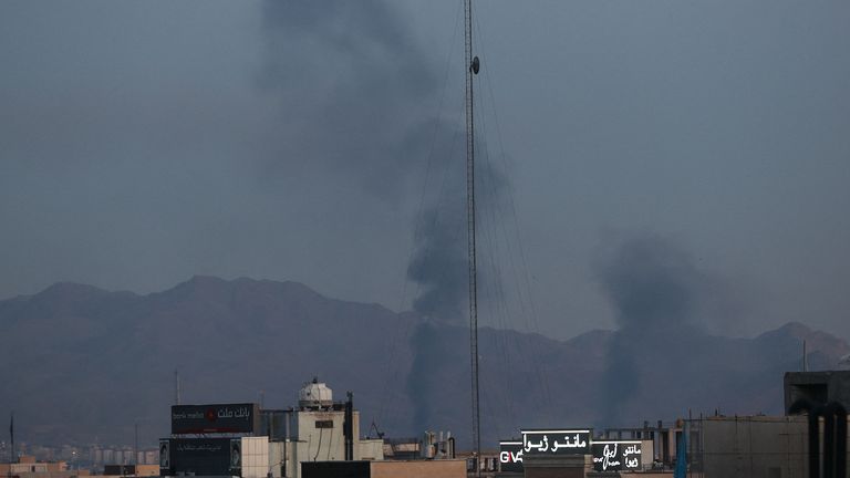 Smoke rises in Tehran, following an explosion during the US-Israeli conflict with Iran. Pic: Reuters
