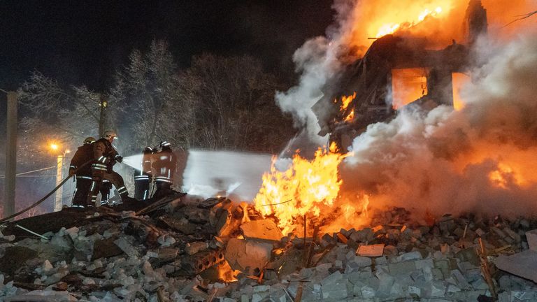 The building in Kharkiv, Ukraine. Pic: AP