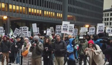Anti-war protest against U.S., Israel strikes in Iran held in Chicago's Federal Plaza