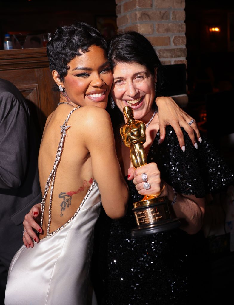 Teyana Taylor and Cassandra Kulukundis attend the Warner Bros. Pictures Post-Oscar Celebration hosted by Pam Abdy and Mike De Luca at Craigs in West Hollywood.
