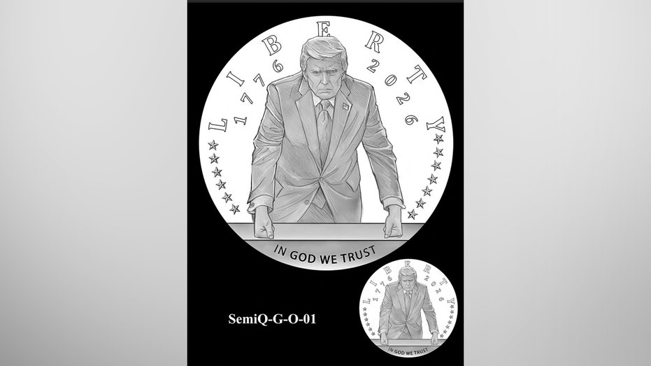 Trump coin mockup by the U.S. mint