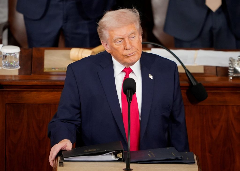 U.S. President Donald Trump delivers the State of the Union address at the U.S. Capitol in Washington D.C.