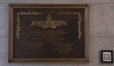 Jan. 6 plaque honoring police officers is now displayed at the Capitol after a 3-year delay : NPR
