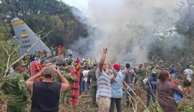 Military plane with 121 people crashes in southwestern Colombia