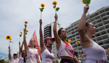 Photos show women marking International Women’s Day