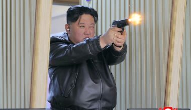 North Korean leader Kim Jong Un tests new pistols with teenage daughter