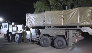 Launchers for Japan's upgraded Type-12 missiles arrive at camp in Kumamoto