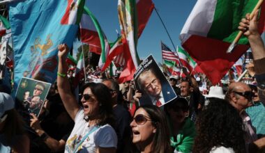 Thousands rally in Westwood as U.S.-Iran war escalates, calling for a 'free Iran'