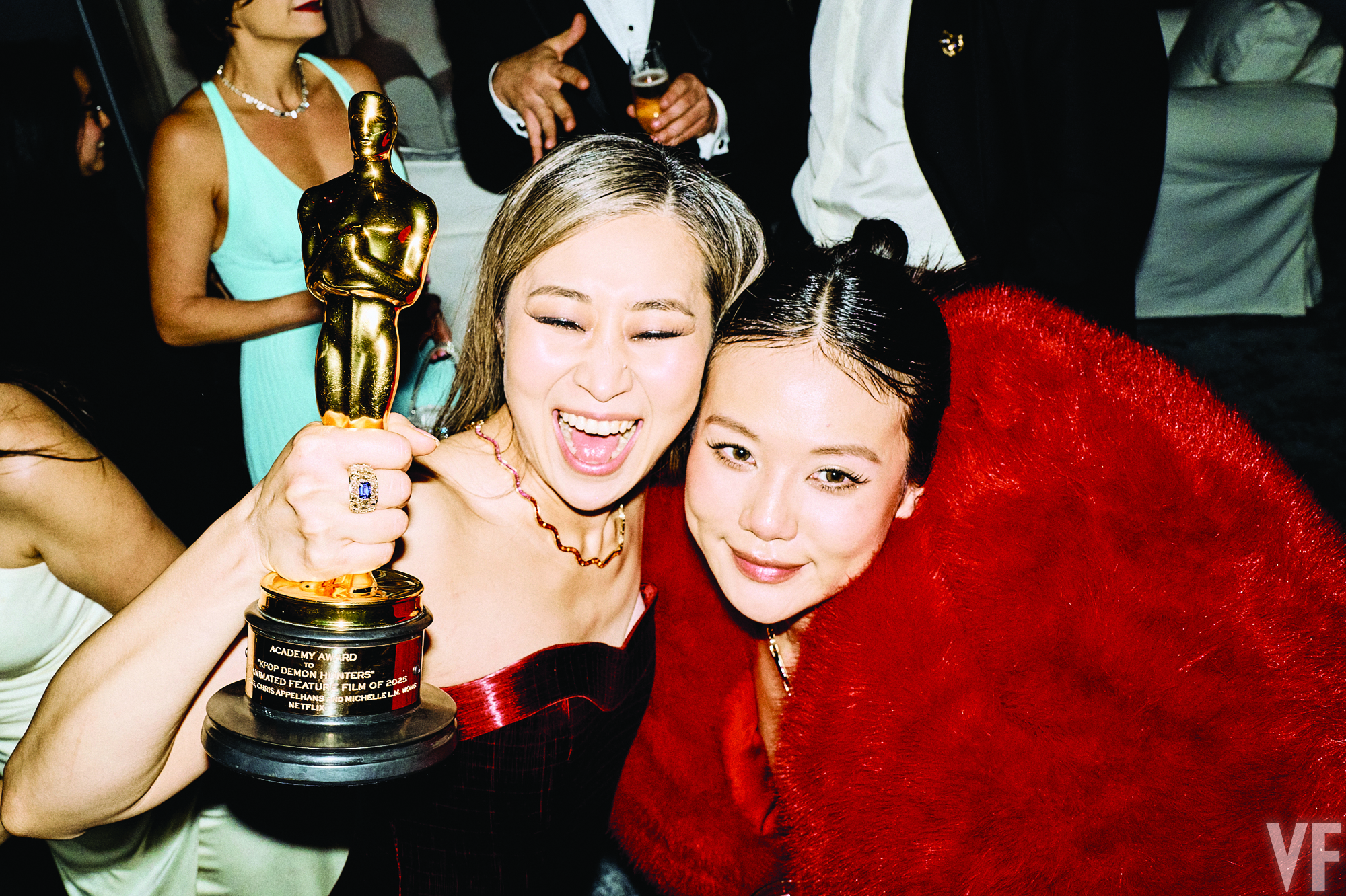 Maggie Kang and Rei Ami attends the Vanity Fair Oscars after party.