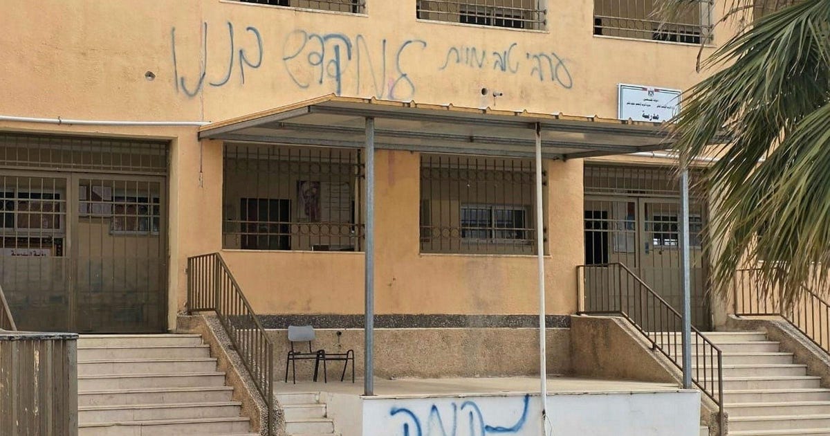'A Good Arab Is a Dead One': Israeli Settlers Allegedly Vandalize Palestinian High School in West Bank - Haaretz