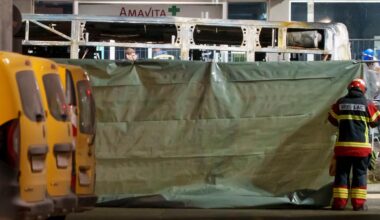 Several dead after postal bus bursts into flames, authorities say