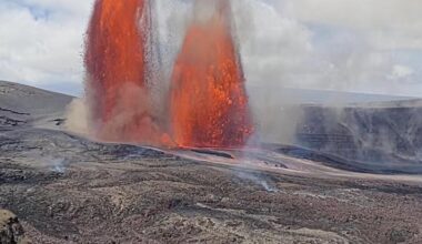 Towering lava fountains of Hawaii's Kilauea volcano trigger park and highway closures