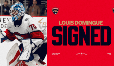 Florida Panthers Agree to Terms with Goaltender Louis Domingue on a One-Year, Two-Way Contract