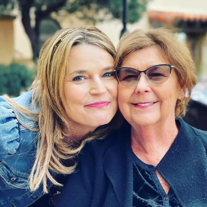 Savannah Guthrie with her mother outdoors, showing close bond amid mom's kidnapping case and emotional return to Today Show.