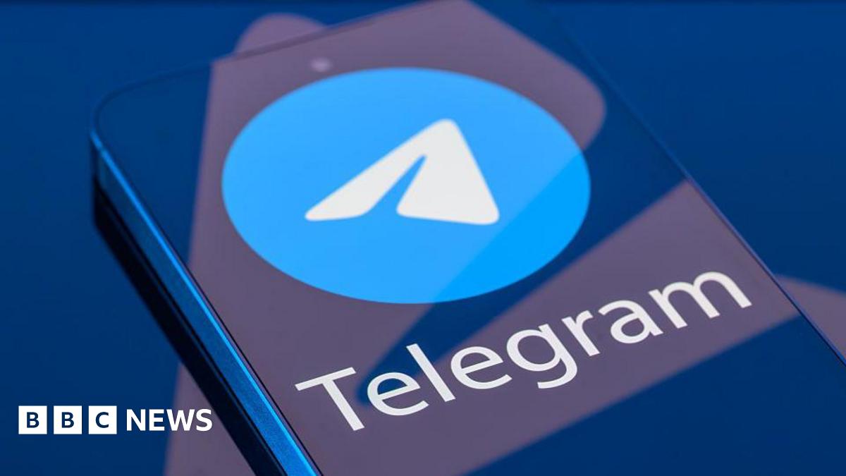 Telegram logo displayed on a smartphone screen.