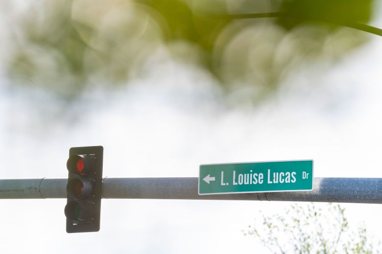 A sign for a street in Portsmouth named after Lucas.